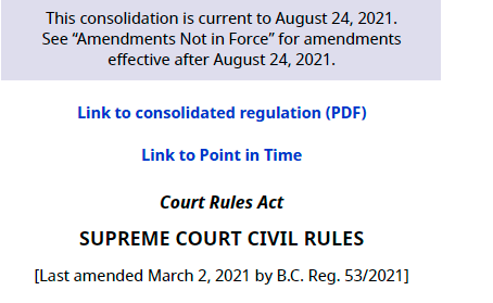 Bc supreme outlet court civil rules