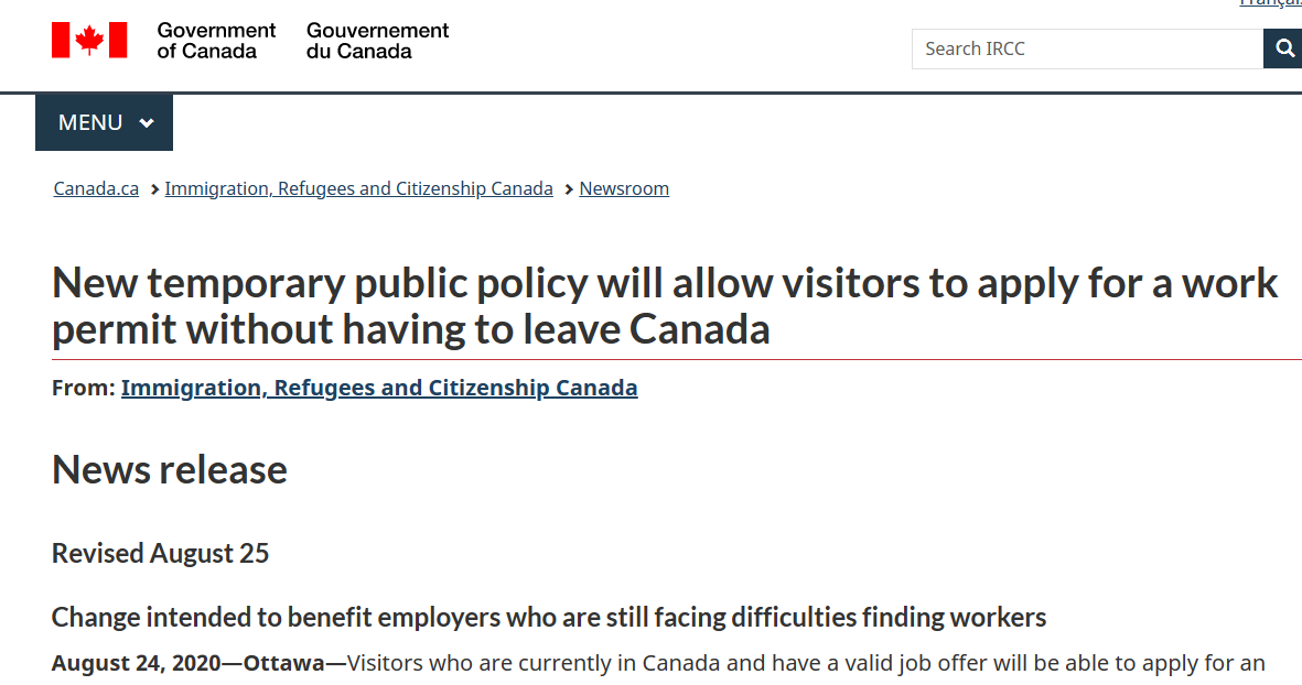 Program To Let Visitors Apply For Work Permits Extended Until At Least ...